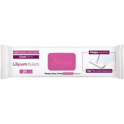 Sleepy Easy Clean Lilyum Buketi Mopa Uyumlu Yer Temizlik Havlusu&mendili 20 Yaprak