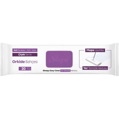 Sleepy Easy Clean Orkide Bahçesi Mopa Uyumlu Yer Temizlik Havlusu&mendili 20 Yaprak