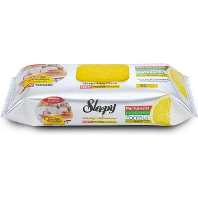 Sleepy Easy Clean Süper Yüzey Temizlik Mutfak Havlusu&Mendili Limon Yağlı 50 Yaprak