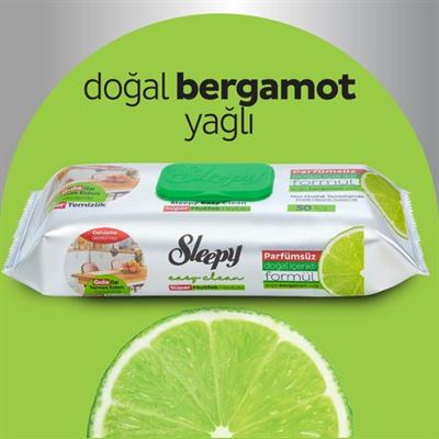 Sleepy Easy Clean Süper Yüzey Temizlik Mutfak Havlusu&Mendili Bergamot Yağlı 50 Yaprak