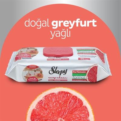 Sleepy Easy Clean Süper Yüzey Temizlik Mutfak Havlusu&Mendili Greyfurt Yağlı 50 Yaprak