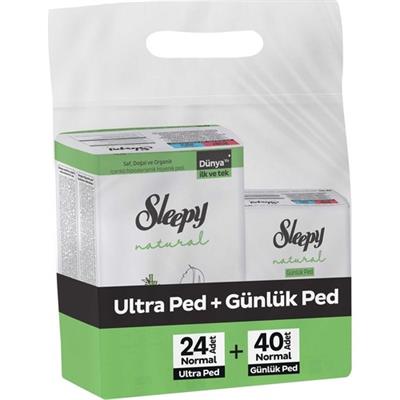 Sleepy Ekonomik Ikili Paket (Natural Ultra Hassas Hijyenik Ped Normal 24Lü + Günlük Ped Normal 40Lı)