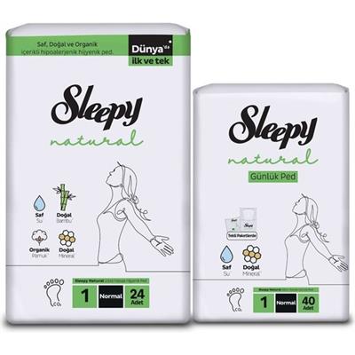 Sleepy Ekonomik Ikili Paket (Natural Ultra Hassas Hijyenik Ped Normal 24Lü + Günlük Ped Normal 40Lı)