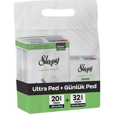 Sleepy Ekonomik Ikili Paket (Natural Ultra Hassas Hijyenik Ped Uzun 20Li + Günlük Ped Normal 32Li)