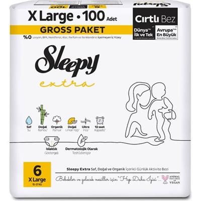 Sleepy Extra Günlük Aktivite Gross Paket Bebek Bezi 6 Numara Xlarge 100 Adet