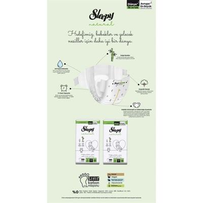 Sleepy Natural Cırtlı 0 Numara Prematüre 44lü Bebek Bezi