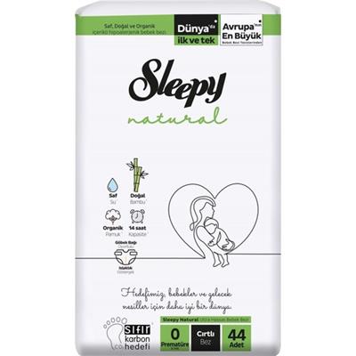 Sleepy Natural Cırtlı 0 Numara Prematüre 44lü Bebek Bezi