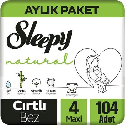 Sleepy Natural Cırtlı Bebek Bezi Fırsat Paketi 4 Numara 7-14 Kg 104 Adet