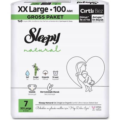 Sleepy Natural Gross Paket Bebek Bezi 7 Numara Xxlarge 100 Adet