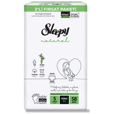 Sleepy Natural Külot Bebek Bezi 5 Beden Junior 58li Fırsat Paket