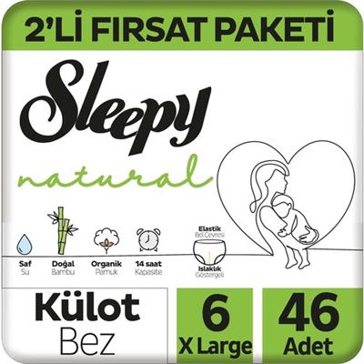 Sleepy Natural Külot Bebek Bezi 6 Beden Xlarge 46li Fırsat Paket