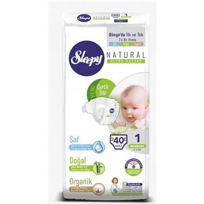 Sleepy Sensitive Bebek Bezi 1 Beden Yenidoğan 2-5 Kg 40lı