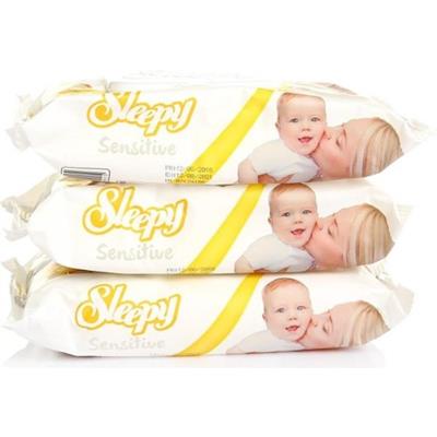 Sleepy Sensivite Kutulu Islak Havlu 3x50 Adet Bebekler için Dermatolojik Olarak Test Edilmiş Hassas Ciltler için