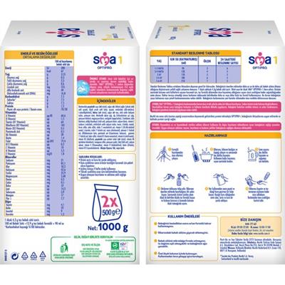 Sma Optipro Probiyotikli 1 1 kg (500 gr x 2 Paket) 0-6 Ay Bebek Sütü