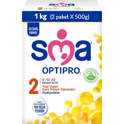 Sma Optipro Probiyotikli 2 1 kg (500 gr x 2 Paket) 6-12 Ay Devam Sütü