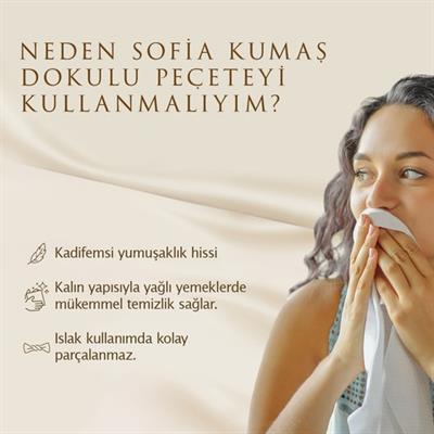 Sofia Kumaş Dokulu Peçete 30lu Beyaz