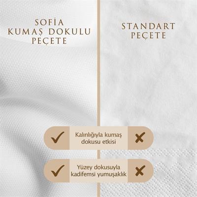 Sofia Kumaş Dokulu Peçete 30lu Beyaz