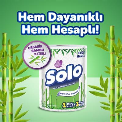 Solo Bambu Katkılı Dev Rulo 1=3 Kağıt Havlu