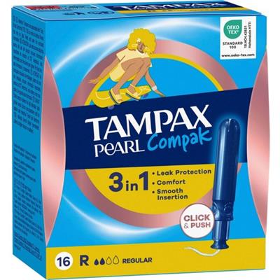 Tampax Pearl Compak Normal Tampon 16lı MotionFit ve LeakGuard Teknolojisi ile Rahatlık