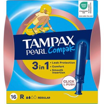 Tampax Pearl Compak Normal Tampon 16lı MotionFit ve LeakGuard Teknolojisi ile Rahatlık