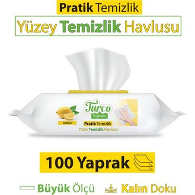 Turco Doğadan Pratik Yüzey Temizlik Havlusu Limon 100 Yaprak