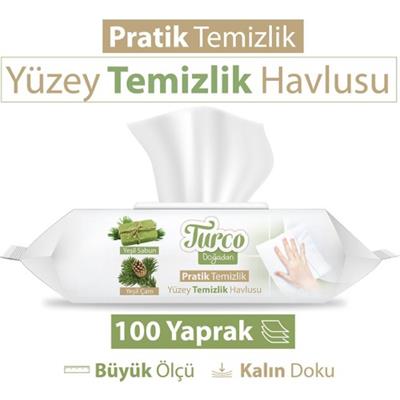 Turco Doğadan Pratik Yüzey Temizlik Havlusu 100 Yaprak