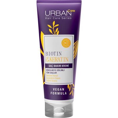 Urban Care  Biotin & Keratin Saç Bakım Kremi Vegan Dökülme Karşıtı Formül, 250 ml, Bitkisel Keraatin İçerir