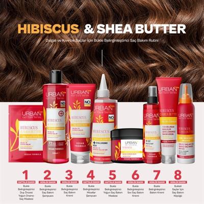 URBAN Care Hibiscus&Shea Butter Kıvırcık ve Dalgalı Saçlara Özel Şekillendirici Bakım Kremi-175 ML