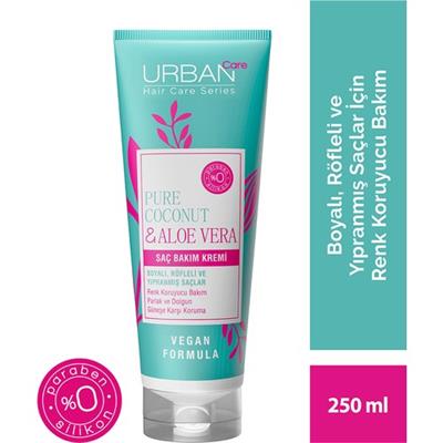 URBAN Care Pure Coconut & Aloe Vera Renk Koruyucu Saç Bakım Kremi 250 ml -vegan