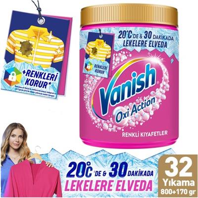 Vanish Kosla Multipower Oxi Advance Renkliler Için Leke Çıkartıcı & Deterjan Güçlendirici Toz 970 G