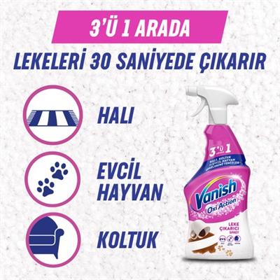 Vanish Oxi Action Çok Amaçlı Halı, Koltuk Ve Evcil Hayvan Leke Çıkarıcı Sprey 500 ml