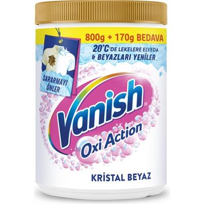 Vanish Oxi Action Kristal Beyaz Toz Deterjan Güçlendirici ve Leke Çıkarıcı 970 Gram
