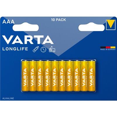 VARTA Longlife AAA Alkalin kalem pil 10lu paket