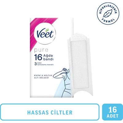 Veet Pure Hipoalerjenik Sir Ağda Bandı Bikini & Koltuk Altı Bölgesi 16lı