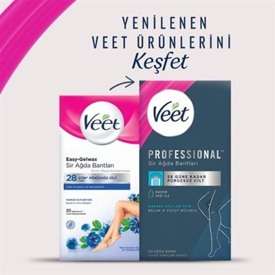 Veet Sir Ağda Bantları Professional Hasas Ciltler Için Bacak ve Vücut Bölgesi 20 Li