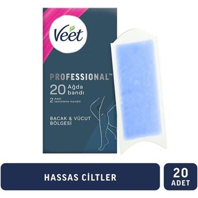 Veet Sir Ağda Bantları Professional Hasas Ciltler Için Bacak ve Vücut Bölgesi 20 Li