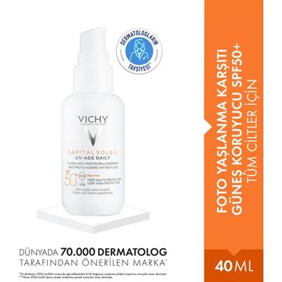 Vichy Capital Soleil Foto Yaşlanma Karşıtı Güneş Koruyucu SPF50+- Tüm Ciltler İçin