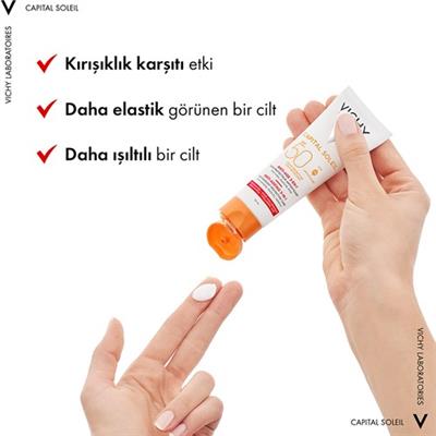 Vichy Capital Soleil Yüz Güneş Kremi SPF 50+ 50 ml Tüm Cilt Tiplerine Uygun Yaşlanma Karşıtı