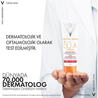 Vichy Capital Soleil Yüz Güneş Kremi SPF 50+ 50 ml Tüm Cilt Tiplerine Uygun Yaşlanma Karşıtı