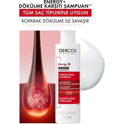 Vichy Dercos Energy+ Dökülme Karşıtı Şampuan - Tüm Saç Tipleri İçin 200 ml