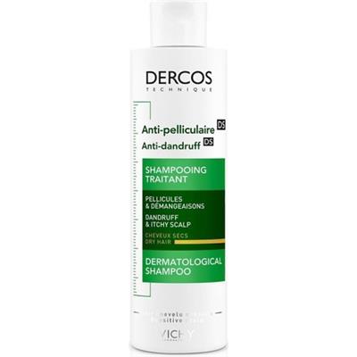 Vichy Dercos Kepek Önleyici Şampuan - Kuru ve Yıpranmış Saçlar için, Hassas Saç Derisine Uygun, 200 ml