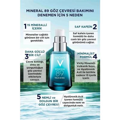 Vichy Mineral 89 Göz Çevresi Bakım Kremi 15 ml Nemlendirici İnce Çizgi ve Koyu Halka Önleyici