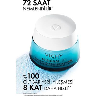 Vichy Mineral 89 Rich Cildi Güçlendiren 72 Saat Nemlendirici Bakım Kremi, Kuru Ciltler