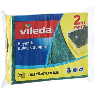 Vileda 2 Paket 2li Yeşil Klasik Düz Sünger