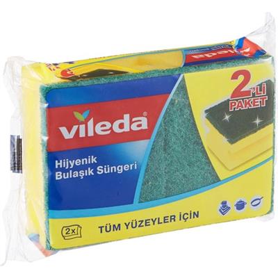 Vileda 2 Paket 2li Yeşil Klasik Oluklu Sünger