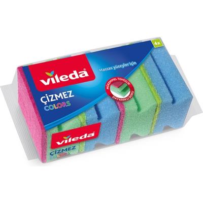 Vileda 4lü Colors Çizmez Bulaşık Süngeri