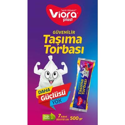 Vioraplast Güvenilir Taşıma Torbası Gıda Için Uygun 80 x 110 cm 105li