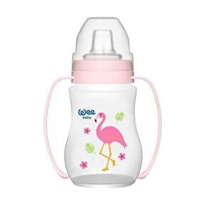 Wee Baby Antikolik Akıtmaz Kulplu PP Alıştırma Bardağı 250 ml Mavi 6+ Ay Bebekler İçin