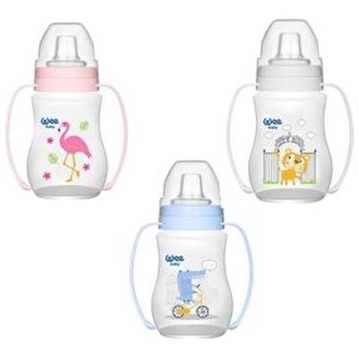 Wee Baby Antikolik Akıtmaz Kulplu PP Alıştırma Bardağı 250 ml Mavi 6+ Ay Bebekler İçin