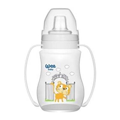 Wee Baby Antikolik Akıtmaz Kulplu PP Alıştırma Bardağı 250 ml Mavi 6+ Ay Bebekler İçin